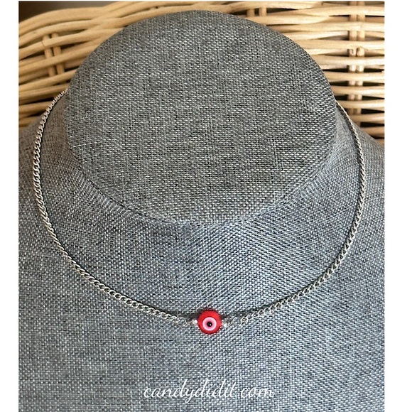 NWT Handmade Candy Did It! Red Double Sided Eye Of Protection Necklace - Picture 4 of 4